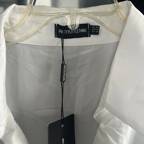 Plus White Poplin Midi Shirt Dress - Picture 4 of 6